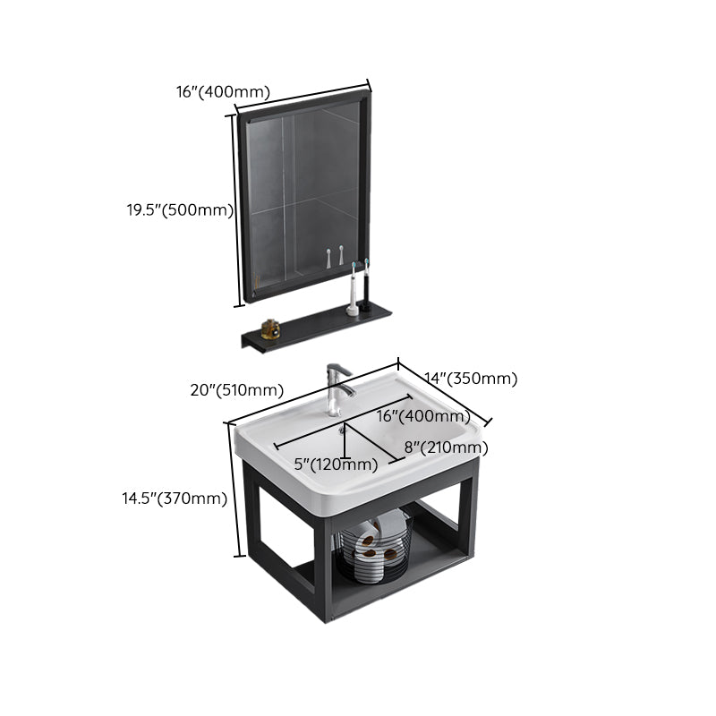 Bathroom Sink Vanity Rectangular Sink Storage Shelf Sink Vanity Clearhalo 'Bathroom Remodel & Bathroom Fixtures' 'Bathroom Vanities' 'bathroom_vanities' 'Home Improvement' 'home_improvement' 'home_improvement_bathroom_vanities' 7206806
