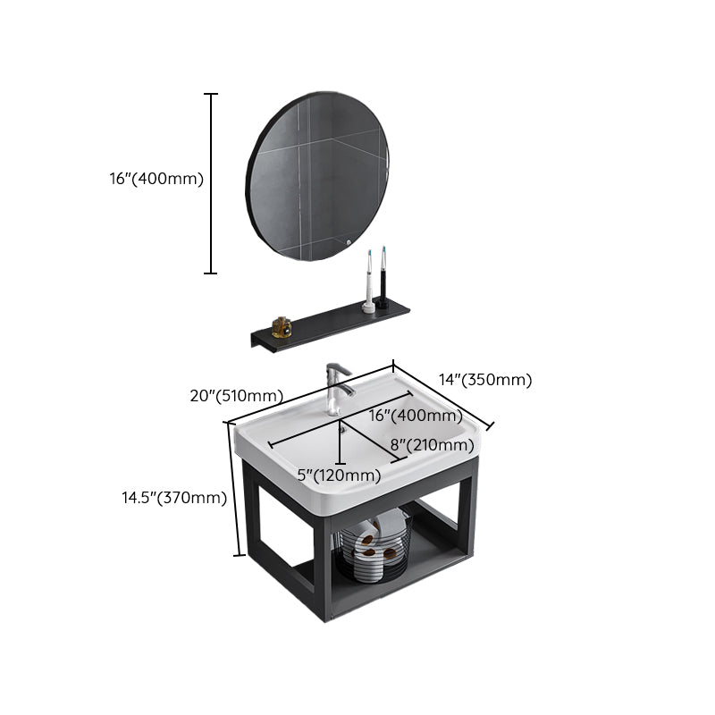 Bathroom Sink Vanity Rectangular Sink Storage Shelf Sink Vanity Clearhalo 'Bathroom Remodel & Bathroom Fixtures' 'Bathroom Vanities' 'bathroom_vanities' 'Home Improvement' 'home_improvement' 'home_improvement_bathroom_vanities' 7206812