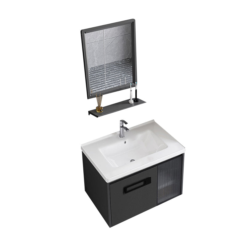 Sink Vanity Wall Mounted Rectangular Drawers Ceramic Sink Vanity Set Vanity & Faucet & Mirrors Ceramic Clearhalo 'Bathroom Remodel & Bathroom Fixtures' 'Bathroom Vanities' 'bathroom_vanities' 'Home Improvement' 'home_improvement' 'home_improvement_bathroom_vanities' 7206874