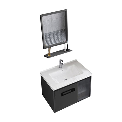 Sink Vanity Wall Mounted Rectangular Drawers Ceramic Sink Vanity Set Vanity & Faucet & Mirrors Ceramic Clearhalo 'Bathroom Remodel & Bathroom Fixtures' 'Bathroom Vanities' 'bathroom_vanities' 'Home Improvement' 'home_improvement' 'home_improvement_bathroom_vanities' 7206874