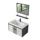 Vanity Set Wall Mounted Drawers Rectangular Ceramic Sink Vanity Set with Faucet Mirror Vanity & Faucet & Mirrors 31"L x 19"W x 16"H Ceramic Clearhalo 'Bathroom Remodel & Bathroom Fixtures' 'Bathroom Vanities' 'bathroom_vanities' 'Home Improvement' 'home_improvement' 'home_improvement_bathroom_vanities' 7206917