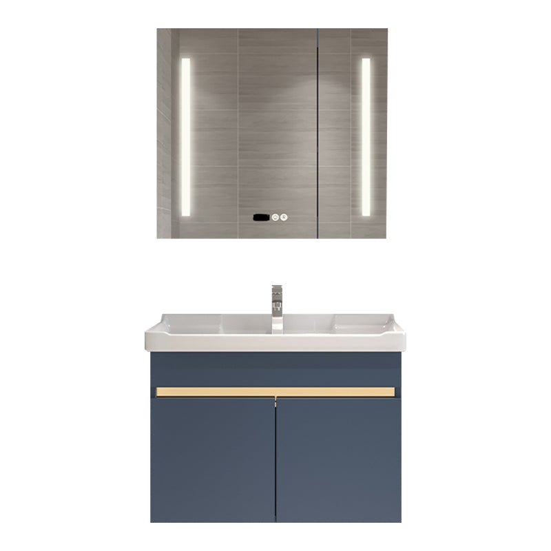 Glam Bathroom Vanity Ceramic Top with Soft Close Door Wall Mount Space Saver Vanity Vanity & Faucet & Smart Medicine Cabinet Towel Bar Not Included Clearhalo 'Bathroom Remodel & Bathroom Fixtures' 'Bathroom Vanities' 'bathroom_vanities' 'Home Improvement' 'home_improvement' 'home_improvement_bathroom_vanities' 7206935