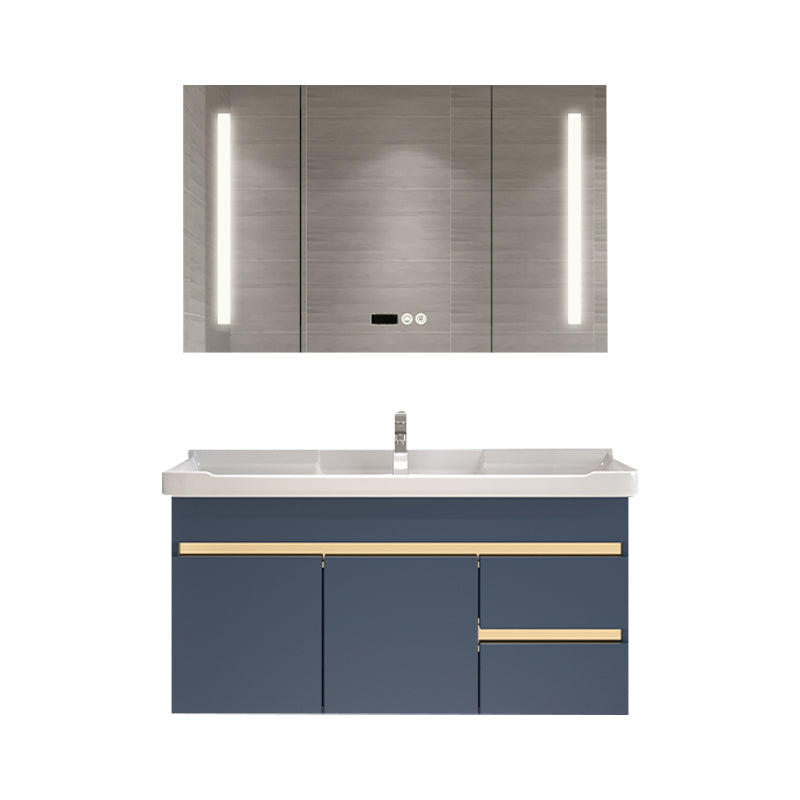 Glam Bathroom Vanity Ceramic Top with Soft Close Door Wall Mount Space Saver Vanity Vanity & Faucet & Smart Medicine Cabinet Towel Bar Not Included Clearhalo 'Bathroom Remodel & Bathroom Fixtures' 'Bathroom Vanities' 'bathroom_vanities' 'Home Improvement' 'home_improvement' 'home_improvement_bathroom_vanities' 7206945