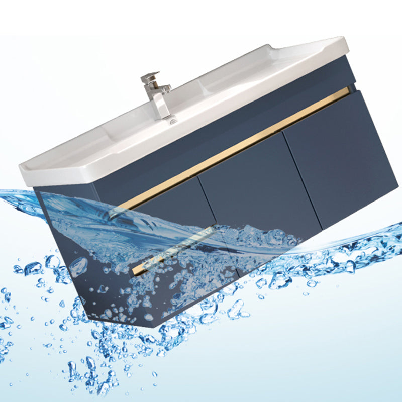 Glam Bathroom Vanity Ceramic Top with Soft Close Door Wall Mount Space Saver Vanity Clearhalo 'Bathroom Remodel & Bathroom Fixtures' 'Bathroom Vanities' 'bathroom_vanities' 'Home Improvement' 'home_improvement' 'home_improvement_bathroom_vanities' 7206950