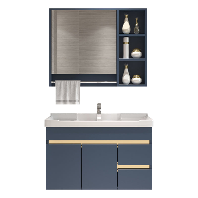 Glam Bathroom Vanity Ceramic Top with Soft Close Door Wall Mount Space Saver Vanity Vanity & Faucet & Mirror Cabinet Towel Bar Included Clearhalo 'Bathroom Remodel & Bathroom Fixtures' 'Bathroom Vanities' 'bathroom_vanities' 'Home Improvement' 'home_improvement' 'home_improvement_bathroom_vanities' 7206951