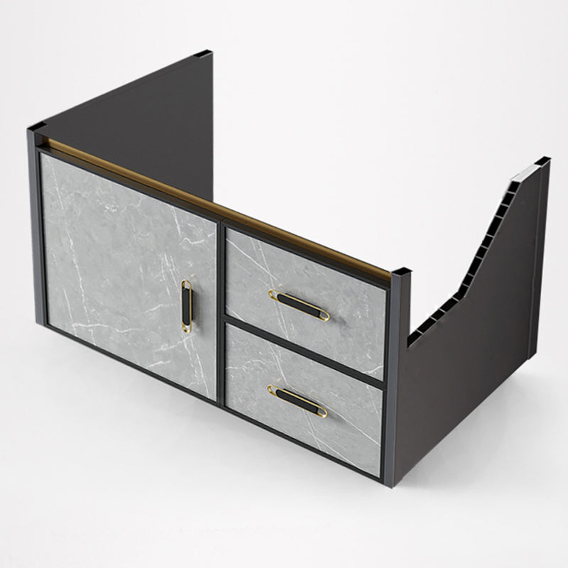 Modern Sink Vanity Set Wall Mounted Drawers Ceramic Sink Set Clearhalo 'Bathroom Remodel & Bathroom Fixtures' 'Bathroom Vanities' 'bathroom_vanities' 'Home Improvement' 'home_improvement' 'home_improvement_bathroom_vanities' 7206989