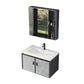 Modern Sink Vanity Set Wall Mounted Drawers Ceramic Sink Set Vanity & Faucet & Mirror Cabinet 31"L x 19"W x 16"H Ceramic Clearhalo 'Bathroom Remodel & Bathroom Fixtures' 'Bathroom Vanities' 'bathroom_vanities' 'Home Improvement' 'home_improvement' 'home_improvement_bathroom_vanities' 7207000