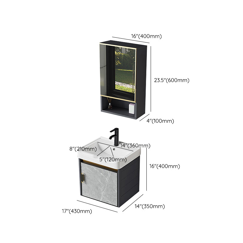 Modern Sink Vanity Set Wall Mounted Drawers Ceramic Sink Set Clearhalo 'Bathroom Remodel & Bathroom Fixtures' 'Bathroom Vanities' 'bathroom_vanities' 'Home Improvement' 'home_improvement' 'home_improvement_bathroom_vanities' 7207013