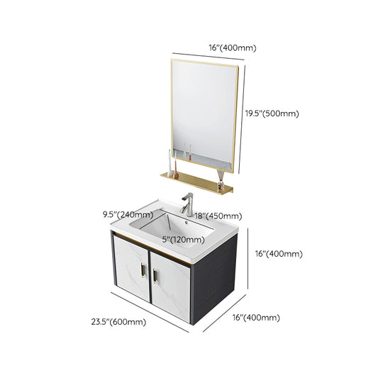Modern Style Bath Vanity Dirt Resistant Wall Mount Bath Vanity with Faucet Clearhalo 'Bathroom Remodel & Bathroom Fixtures' 'Bathroom Vanities' 'bathroom_vanities' 'Home Improvement' 'home_improvement' 'home_improvement_bathroom_vanities' 7207051