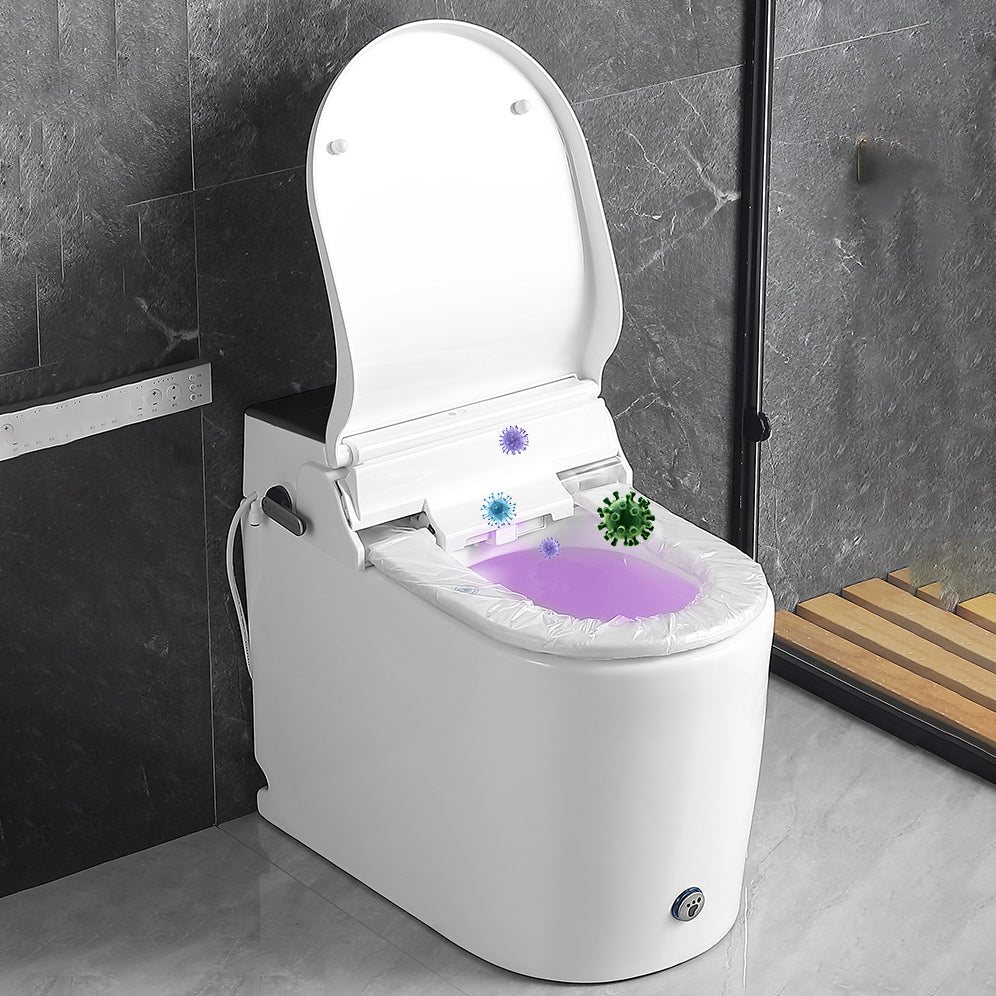 White Elongated Floor Mount Bidet Heated Seat Smart Bidet with Tank Clearhalo 'Bathroom Remodel & Bathroom Fixtures' 'Bidets' 'Home Improvement' 'home_improvement' 'home_improvement_bidets' 'Toilets & Bidets' 7207158