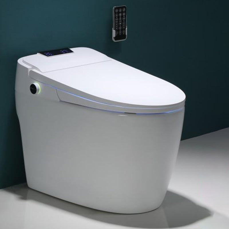 Contemporary All-In-One Smart Toilet White Elongated Floor Standing Bidet with Heated Seat Auto Flip (Upgrading) Clearhalo 'Bathroom Remodel & Bathroom Fixtures' 'Bidets' 'Home Improvement' 'home_improvement' 'home_improvement_bidets' 'Toilets & Bidets' 7207177