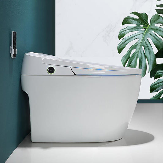 Contemporary All-In-One Smart Toilet White Elongated Floor Standing Bidet with Heated Seat Clearhalo 'Bathroom Remodel & Bathroom Fixtures' 'Bidets' 'Home Improvement' 'home_improvement' 'home_improvement_bidets' 'Toilets & Bidets' 7207179