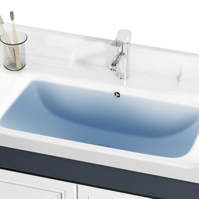 Mirror Bathroom Vanity Freestanding Rectangular Single Sink Metal Frame Vanity with Doors Clearhalo 'Bathroom Remodel & Bathroom Fixtures' 'Bathroom Vanities' 'bathroom_vanities' 'Home Improvement' 'home_improvement' 'home_improvement_bathroom_vanities' 7207201