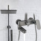 Square Shower System Wall Mount Shower Arm Grey Shower System with Shower Hose Clearhalo 'Bathroom Remodel & Bathroom Fixtures' 'Home Improvement' 'home_improvement' 'home_improvement_shower_faucets' 'Shower Faucets & Systems' 'shower_faucets' 'Showers & Bathtubs Plumbing' 'Showers & Bathtubs' 7208520