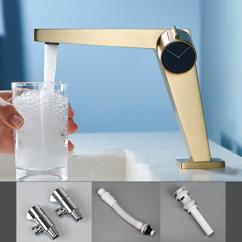 Contemporary Vessel Sink Faucet Knob Handle Bathroom Vessel Faucet Dorado Drain Included Clearhalo 'bathroom_sink_faucets' 'Conjunta de Baño y Conjunta de Grifo' 'Coronamiento de Baño y Dispositivo de Baño' 'Grifo del lavabo del baño' 'Hogar' 'home_improvement' 'home_improvement_bathroom_sink_faucets' 'Mejoras para el hogar' 7208634