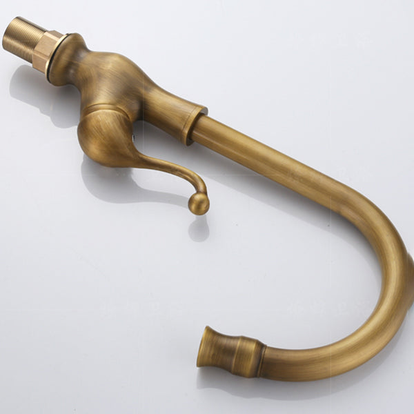 Traditional Kitchen Faucet Brass High Arc Gold Standard Kitchen Faucets with Single Handle Clearhalo 'Home Improvement' 'home_improvement' 'home_improvement_kitchen_faucets' 'Kitchen Faucets' 'Kitchen Remodel & Kitchen Fixtures' 'Kitchen Sinks & Faucet Components' 'kitchen_faucets' 7208730
