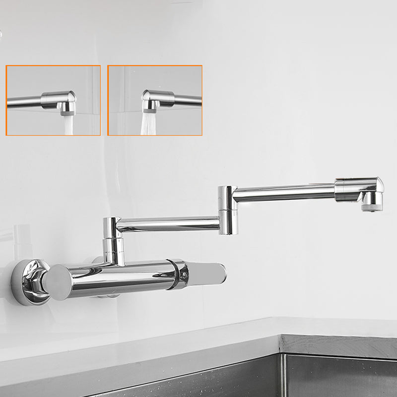 Modern Spring Spout Water Filler One Handle Low Arch Kitchen Faucet Silver Dual Mode Clearhalo 'Home Improvement' 'home_improvement' 'home_improvement_kitchen_faucets' 'Kitchen Faucets' 'Kitchen Remodel & Kitchen Fixtures' 'Kitchen Sinks & Faucet Components' 'kitchen_faucets' 7208766