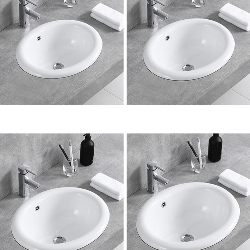 Contemporary Bathroom Sink with Overflow Porcelain Round Vessel Lavatory Sink Clearhalo 'Bathroom Remodel & Bathroom Fixtures' 'Bathroom Sinks & Faucet Components' 'Bathroom Sinks' 'bathroom_sink' 'Home Improvement' 'home_improvement' 'home_improvement_bathroom_sink' 7208802