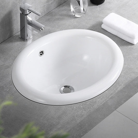 Contemporary Bathroom Sink with Overflow Porcelain Round Vessel Lavatory Sink Clearhalo 'Bathroom Remodel & Bathroom Fixtures' 'Bathroom Sinks & Faucet Components' 'Bathroom Sinks' 'bathroom_sink' 'Home Improvement' 'home_improvement' 'home_improvement_bathroom_sink' 7208803