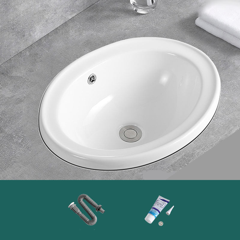 Contemporary Bathroom Sink with Overflow Porcelain Round Vessel Lavatory Sink 20"L x 16"W x 7"H Sink Clearhalo 'Bathroom Remodel & Bathroom Fixtures' 'Bathroom Sinks & Faucet Components' 'Bathroom Sinks' 'bathroom_sink' 'Home Improvement' 'home_improvement' 'home_improvement_bathroom_sink' 7208818