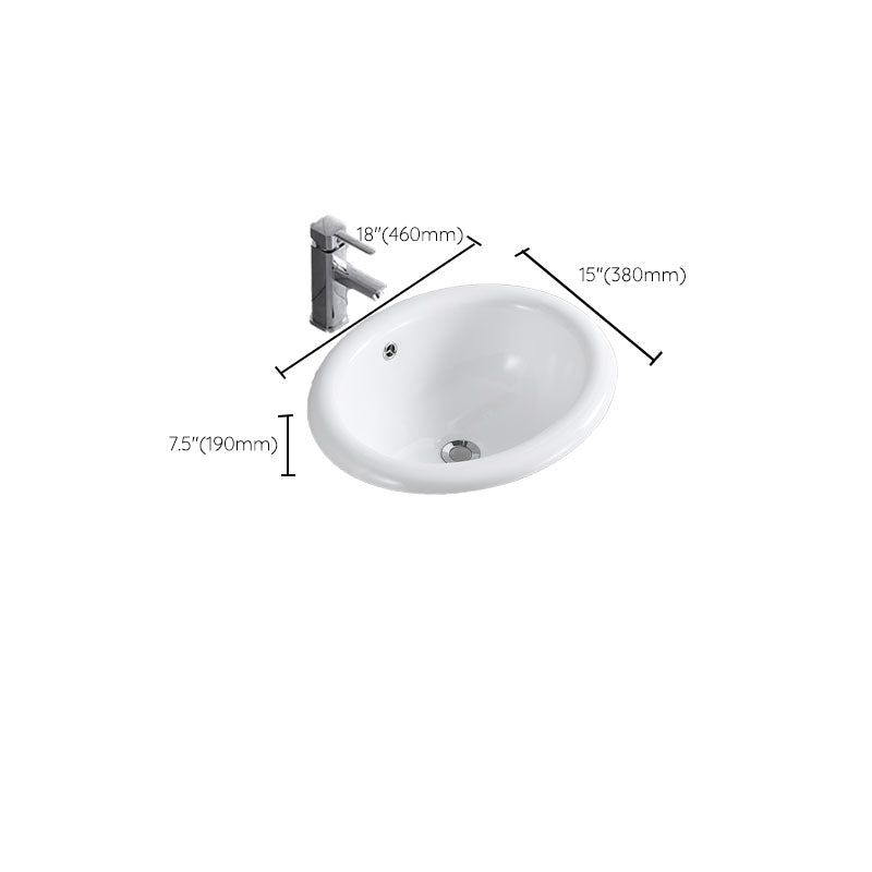 Contemporary Bathroom Sink with Overflow Porcelain Round Vessel Lavatory Sink Clearhalo 'Bathroom Remodel & Bathroom Fixtures' 'Bathroom Sinks & Faucet Components' 'Bathroom Sinks' 'bathroom_sink' 'Home Improvement' 'home_improvement' 'home_improvement_bathroom_sink' 7208835