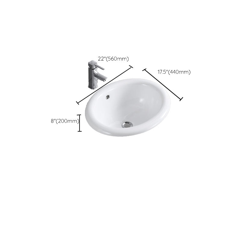 Contemporary Bathroom Sink with Overflow Porcelain Round Vessel Lavatory Sink Clearhalo 'Bathroom Remodel & Bathroom Fixtures' 'Bathroom Sinks & Faucet Components' 'Bathroom Sinks' 'bathroom_sink' 'Home Improvement' 'home_improvement' 'home_improvement_bathroom_sink' 7208837