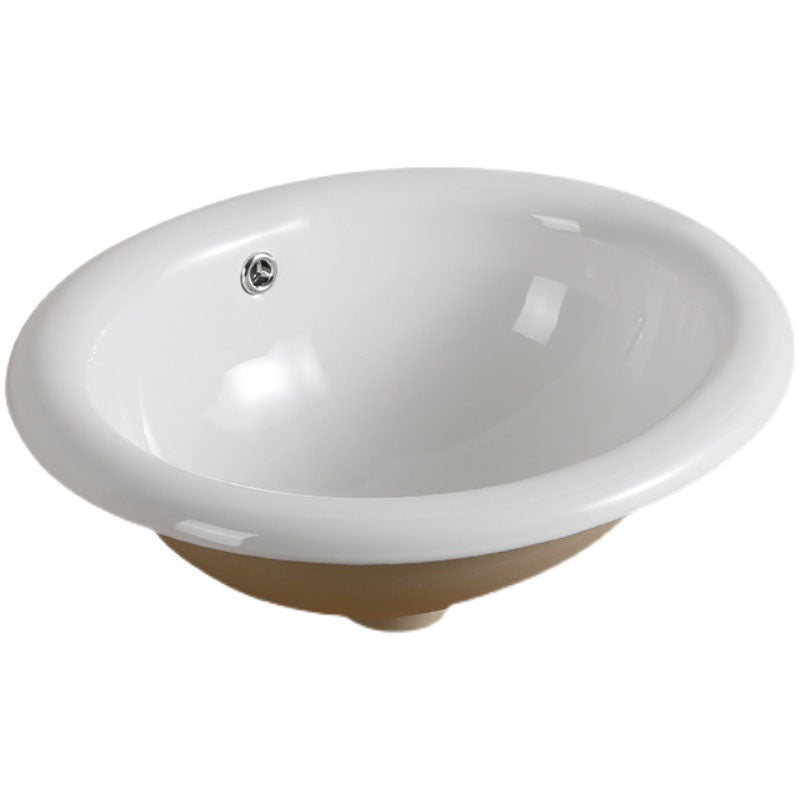 Contemporary Bathroom Sink with Pop-Up Drain Porcelain Oval-Shape Undermount Bathroom Sink Clearhalo 'Bathroom Remodel & Bathroom Fixtures' 'Bathroom Sinks & Faucet Components' 'Bathroom Sinks' 'bathroom_sink' 'Home Improvement' 'home_improvement' 'home_improvement_bathroom_sink' 7208890