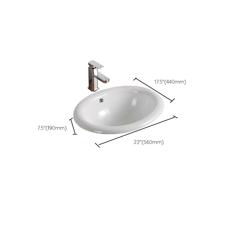 Contemporary Bathroom Sink with Pop-Up Drain Porcelain Oval-Shape Undermount Bathroom Sink Clearhalo 'Bathroom Remodel & Bathroom Fixtures' 'Bathroom Sinks & Faucet Components' 'Bathroom Sinks' 'bathroom_sink' 'Home Improvement' 'home_improvement' 'home_improvement_bathroom_sink' 7208938