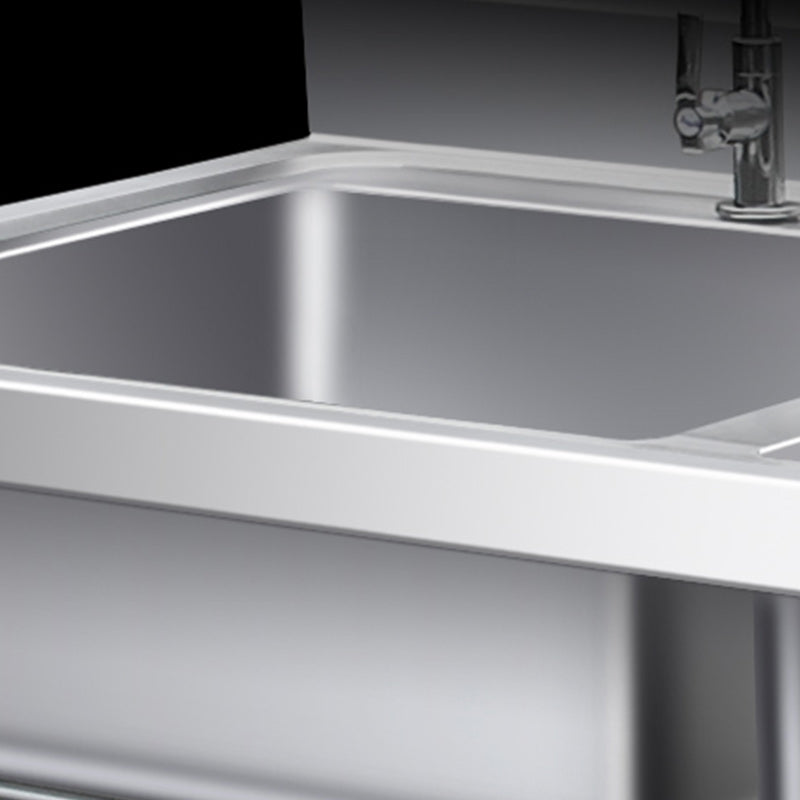 Classic Kitchen Sink Stainless Steel Workstation Sink with Faucet Clearhalo 'Home Improvement' 'home_improvement' 'home_improvement_kitchen_sinks' 'Kitchen Remodel & Kitchen Fixtures' 'Kitchen Sinks & Faucet Components' 'Kitchen Sinks' 'kitchen_sinks' 7209092