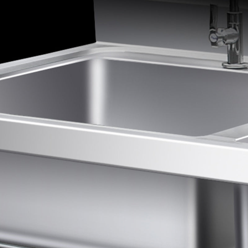 Classic Kitchen Sink Stainless Steel Workstation Sink with Faucet Clearhalo 'Home Improvement' 'home_improvement' 'home_improvement_kitchen_sinks' 'Kitchen Remodel & Kitchen Fixtures' 'Kitchen Sinks & Faucet Components' 'Kitchen Sinks' 'kitchen_sinks' 7209092