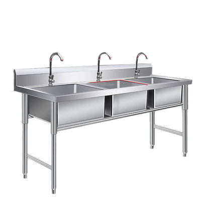 Classic Kitchen Sink Stainless Steel Double Basin Kitchen Sink with Faucets Stainless Steel Sink with Faucet Clearhalo 'Home Improvement' 'home_improvement' 'home_improvement_kitchen_sinks' 'Kitchen Remodel & Kitchen Fixtures' 'Kitchen Sinks & Faucet Components' 'Kitchen Sinks' 'kitchen_sinks' 7209105