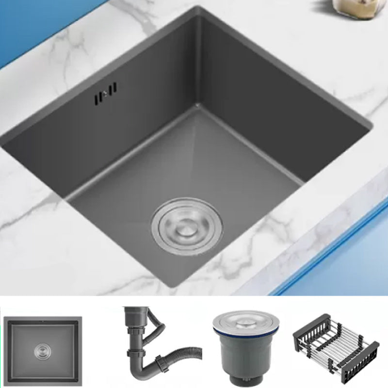 Modern Plain Kitchen Sink Overflow Hole Workstation Sink with Soundproofing Sink Only None Clearhalo 'Home Improvement' 'home_improvement' 'home_improvement_kitchen_sinks' 'Kitchen Remodel & Kitchen Fixtures' 'Kitchen Sinks & Faucet Components' 'Kitchen Sinks' 'kitchen_sinks' 7209128
