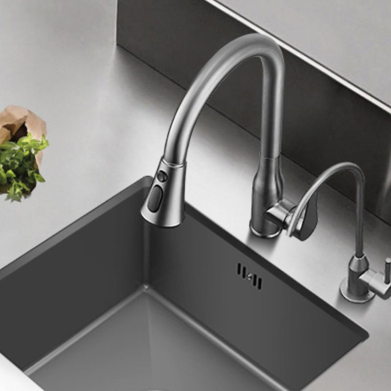 Modern Plain Kitchen Sink Overflow Hole Workstation Sink with Soundproofing Clearhalo 'Home Improvement' 'home_improvement' 'home_improvement_kitchen_sinks' 'Kitchen Remodel & Kitchen Fixtures' 'Kitchen Sinks & Faucet Components' 'Kitchen Sinks' 'kitchen_sinks' 7209139