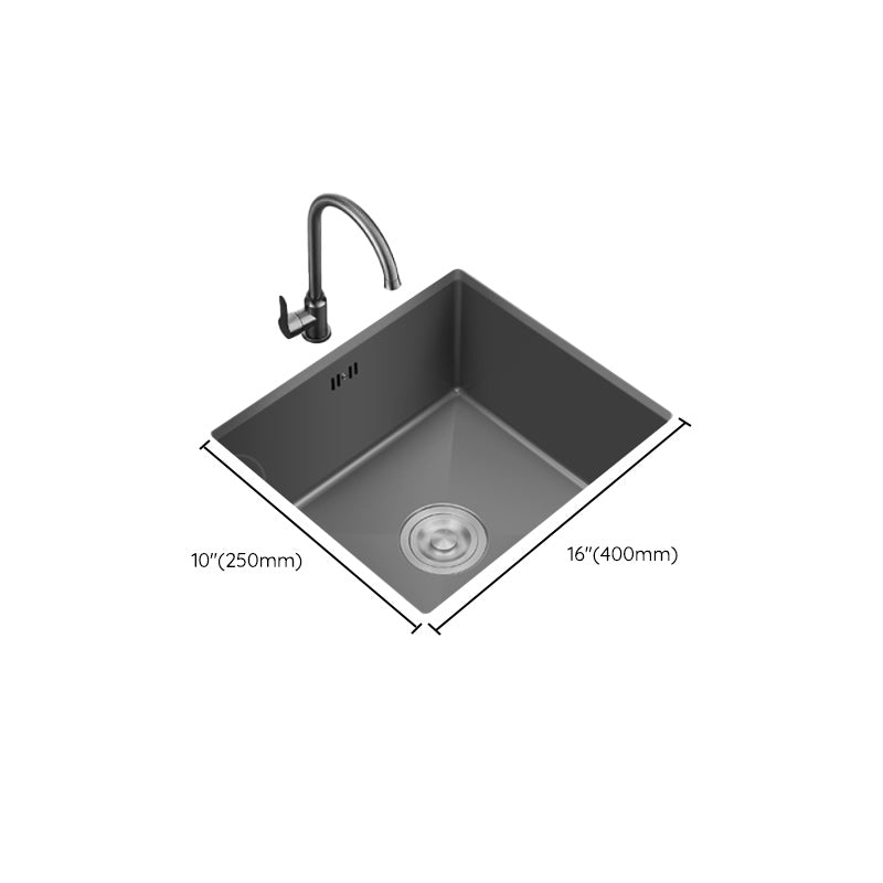 Modern Plain Kitchen Sink Overflow Hole Workstation Sink with Soundproofing Clearhalo 'Home Improvement' 'home_improvement' 'home_improvement_kitchen_sinks' 'Kitchen Remodel & Kitchen Fixtures' 'Kitchen Sinks & Faucet Components' 'Kitchen Sinks' 'kitchen_sinks' 7209147