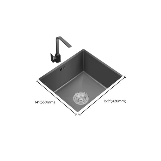 Modern Plain Kitchen Sink Overflow Hole Workstation Sink with Soundproofing Clearhalo 'Home Improvement' 'home_improvement' 'home_improvement_kitchen_sinks' 'Kitchen Remodel & Kitchen Fixtures' 'Kitchen Sinks & Faucet Components' 'Kitchen Sinks' 'kitchen_sinks' 7209155