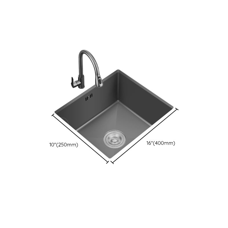 Modern Plain Kitchen Sink Overflow Hole Workstation Sink with Soundproofing Clearhalo 'Home Improvement' 'home_improvement' 'home_improvement_kitchen_sinks' 'Kitchen Remodel & Kitchen Fixtures' 'Kitchen Sinks & Faucet Components' 'Kitchen Sinks' 'kitchen_sinks' 7209159