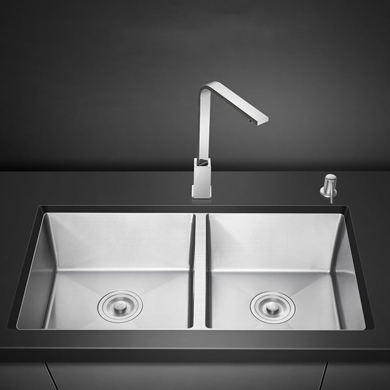 Modern Undermount Kitchen Sink Stainless Steel Kitchen Sink with Faucet Clearhalo 'Home Improvement' 'home_improvement' 'home_improvement_kitchen_sinks' 'Kitchen Remodel & Kitchen Fixtures' 'Kitchen Sinks & Faucet Components' 'Kitchen Sinks' 'kitchen_sinks' 7209171