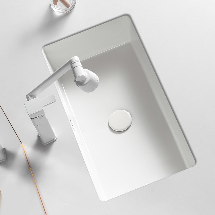 Traditional Undermount Vanity Sink Rectangular with Overflow and Drain Assembly Vessel Clearhalo 'Bathroom Remodel & Bathroom Fixtures' 'Bathroom Sinks & Faucet Components' 'Bathroom Sinks' 'bathroom_sink' 'Home Improvement' 'home_improvement' 'home_improvement_bathroom_sink' 7209226