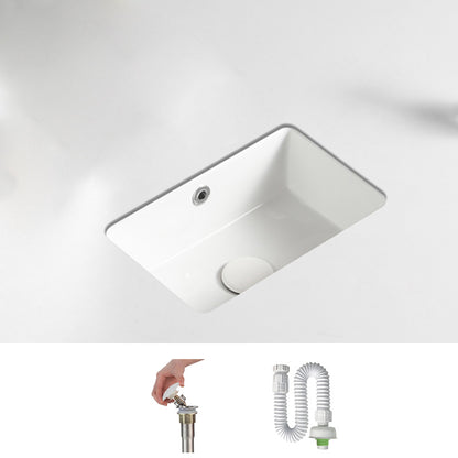 Traditional Undermount Vanity Sink Rectangular with Overflow and Drain Assembly Vessel 15"L x 10"W x 6"H Sink Clearhalo 'Bathroom Remodel & Bathroom Fixtures' 'Bathroom Sinks & Faucet Components' 'Bathroom Sinks' 'bathroom_sink' 'Home Improvement' 'home_improvement' 'home_improvement_bathroom_sink' 7209232