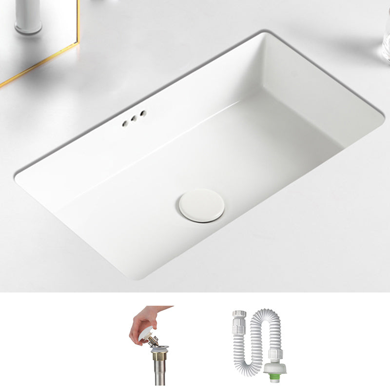 Traditional Undermount Vanity Sink Rectangular with Overflow and Drain Assembly Vessel 24"L x 14"W x 7"H Sink Clearhalo 'Bathroom Remodel & Bathroom Fixtures' 'Bathroom Sinks & Faucet Components' 'Bathroom Sinks' 'bathroom_sink' 'Home Improvement' 'home_improvement' 'home_improvement_bathroom_sink' 7209237