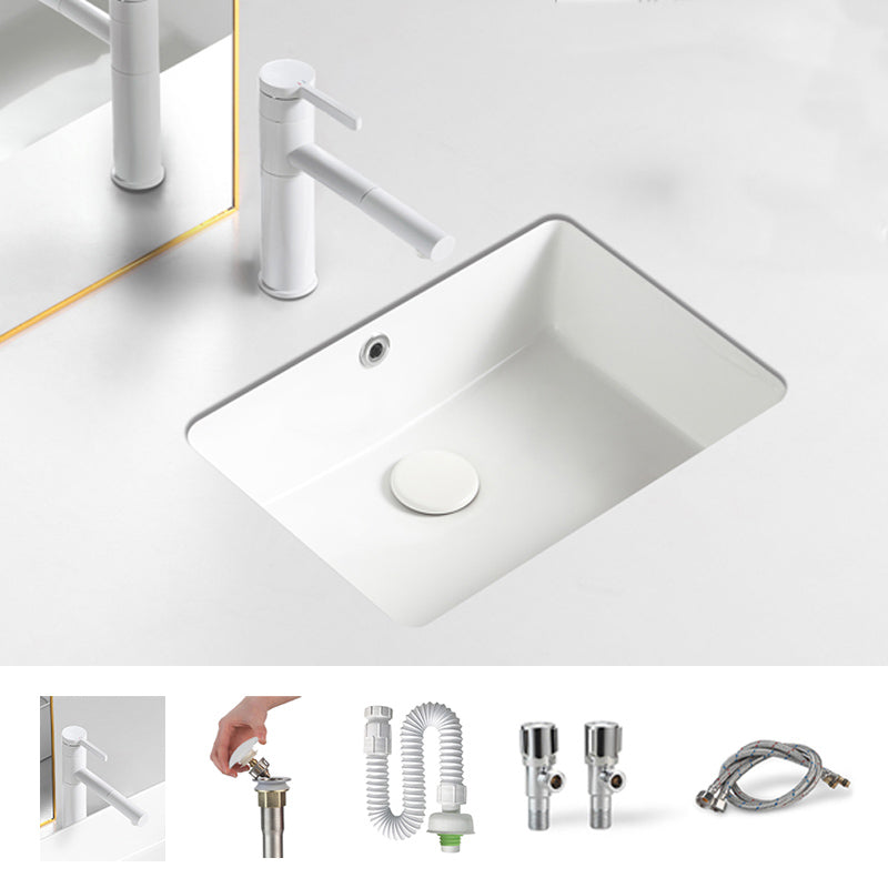 Traditional Undermount Vanity Sink Rectangular with Overflow and Drain Assembly Vessel 18"L x 13"W x 7"H Sink with Faucet Clearhalo 'Bathroom Remodel & Bathroom Fixtures' 'Bathroom Sinks & Faucet Components' 'Bathroom Sinks' 'bathroom_sink' 'Home Improvement' 'home_improvement' 'home_improvement_bathroom_sink' 7209239