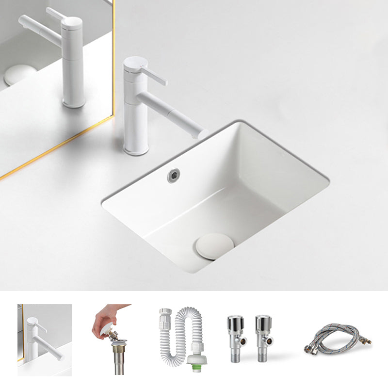 Traditional Undermount Vanity Sink Rectangular with Overflow and Drain Assembly Vessel 16"L x 12"W x 7"H Sink with Faucet Clearhalo 'Bathroom Remodel & Bathroom Fixtures' 'Bathroom Sinks & Faucet Components' 'Bathroom Sinks' 'bathroom_sink' 'Home Improvement' 'home_improvement' 'home_improvement_bathroom_sink' 7209241