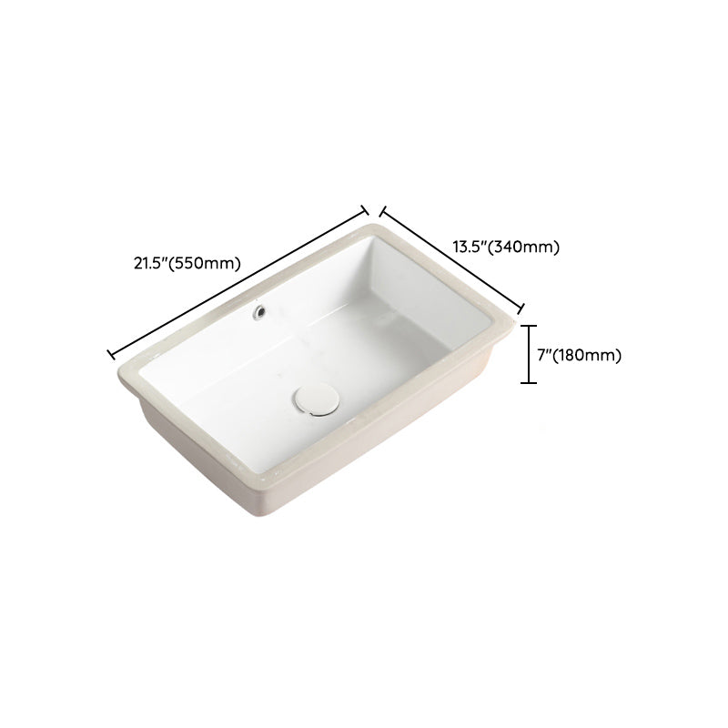 Traditional Undermount Vanity Sink Rectangular with Overflow and Drain Assembly Vessel Clearhalo 'Bathroom Remodel & Bathroom Fixtures' 'Bathroom Sinks & Faucet Components' 'Bathroom Sinks' 'bathroom_sink' 'Home Improvement' 'home_improvement' 'home_improvement_bathroom_sink' 7209249