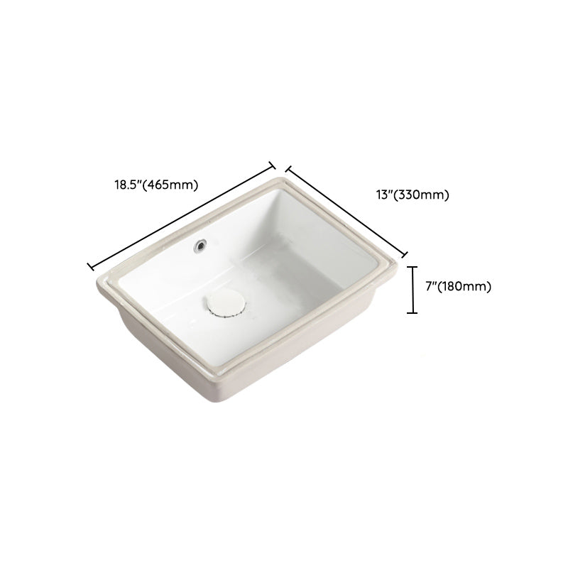 Traditional Undermount Vanity Sink Rectangular with Overflow and Drain Assembly Vessel Clearhalo 'Bathroom Remodel & Bathroom Fixtures' 'Bathroom Sinks & Faucet Components' 'Bathroom Sinks' 'bathroom_sink' 'Home Improvement' 'home_improvement' 'home_improvement_bathroom_sink' 7209252