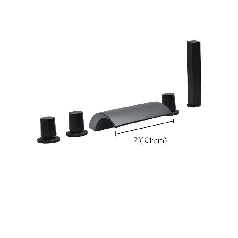 Modern Waterfall Spout Tub Faucet Bathroom Low Arc Bathtub Faucet Clearhalo 'Bathroom Remodel & Bathroom Fixtures' 'Bathtub Faucets' 'bathtub_faucets' 'Home Improvement' 'home_improvement' 'home_improvement_bathtub_faucets' 7209374