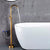 Brass Freestanding Tub Filler with Water Inlet Pipe Floor Mounted Bathroom Faucet Bronze Round Hand Shower Not Included Clearhalo 'Bathroom Remodel & Bathroom Fixtures' 'Bathtub Faucets' 'bathtub_faucets' 'Home Improvement' 'home_improvement' 'home_improvement_bathtub_faucets' 7209461