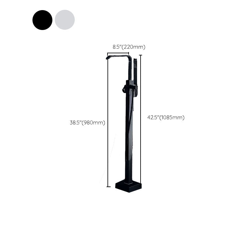 Brass Freestanding Tub Filler with Water Inlet Pipe Floor Mounted Bathroom Faucet Clearhalo 'Bathroom Remodel & Bathroom Fixtures' 'Bathtub Faucets' 'bathtub_faucets' 'Home Improvement' 'home_improvement' 'home_improvement_bathtub_faucets' 7209463