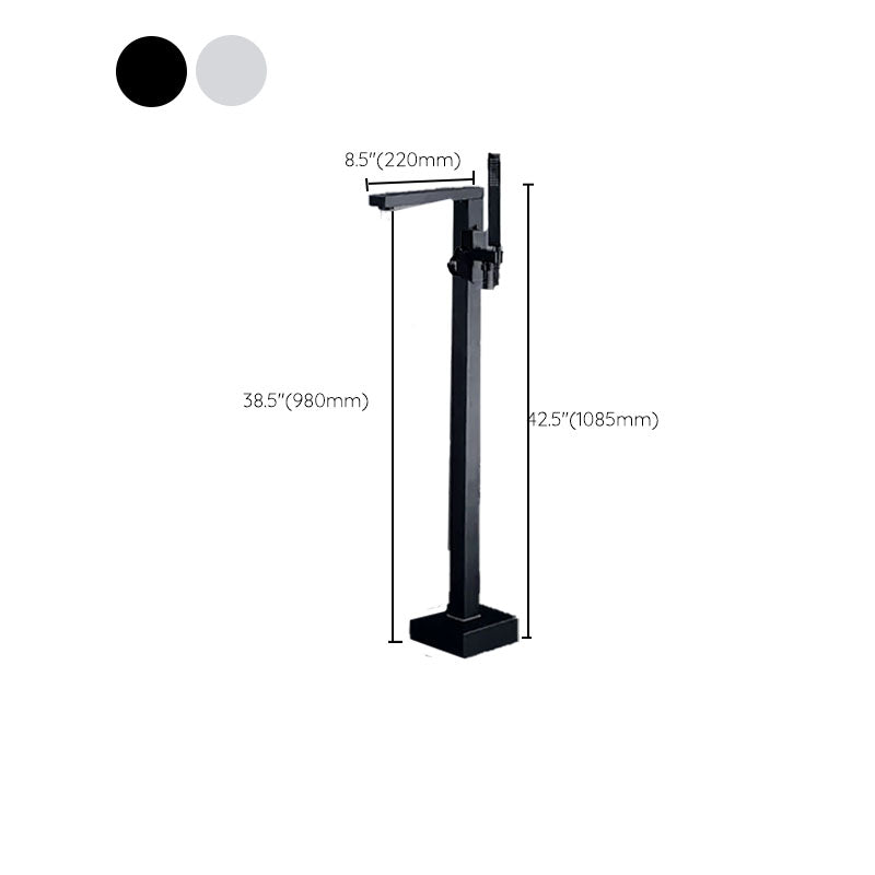 Brass Freestanding Tub Filler with Water Inlet Pipe Floor Mounted Bathroom Faucet Clearhalo 'Bathroom Remodel & Bathroom Fixtures' 'Bathtub Faucets' 'bathtub_faucets' 'Home Improvement' 'home_improvement' 'home_improvement_bathtub_faucets' 7209465