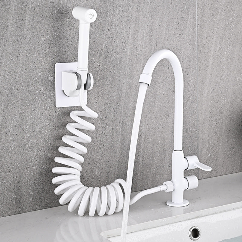 Single Cold Faucet Solid Color High Arc Deck Mounted Bathtub Faucet Clearhalo 'Bathroom Remodel & Bathroom Fixtures' 'Bathtub Faucets' 'bathtub_faucets' 'Home Improvement' 'home_improvement' 'home_improvement_bathtub_faucets' 7209538