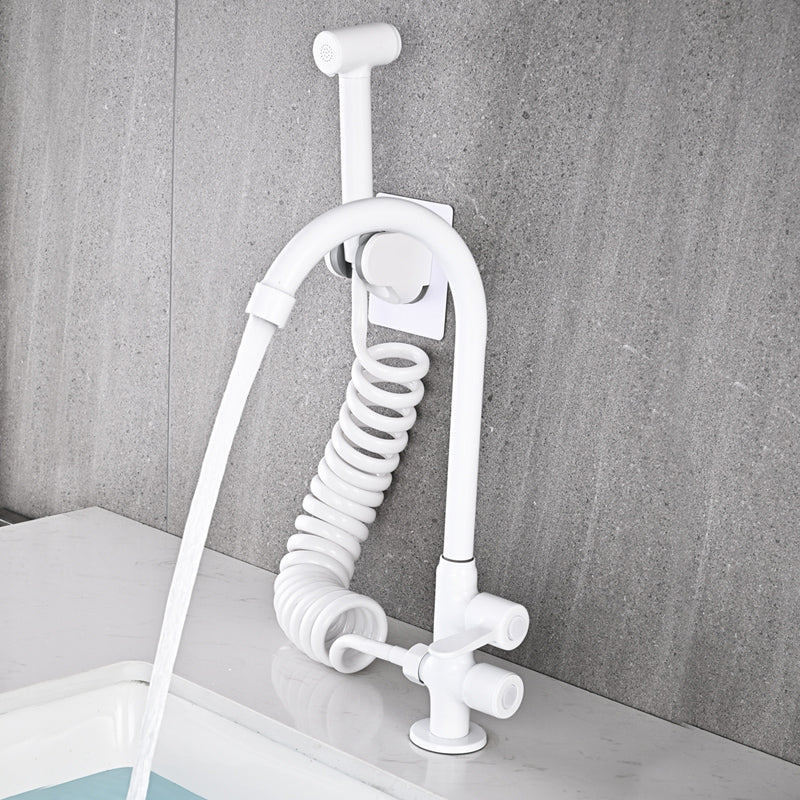 Single Cold Faucet Solid Color High Arc Deck Mounted Bathtub Faucet Clearhalo 'Bathroom Remodel & Bathroom Fixtures' 'Bathtub Faucets' 'bathtub_faucets' 'Home Improvement' 'home_improvement' 'home_improvement_bathtub_faucets' 7209540